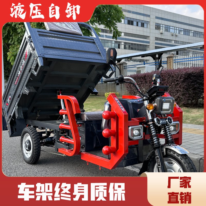 自卸电动三轮车拉货农用家用山区爬坡王载重王货运电瓶车快递运输