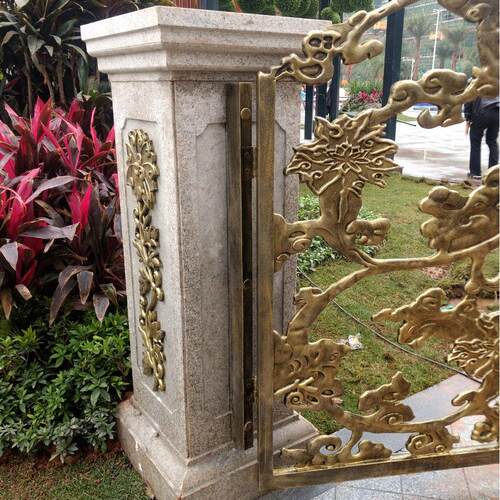 整体造铝门铝金大门铸色制作金大气铝艺110大门厂家免费合上门安