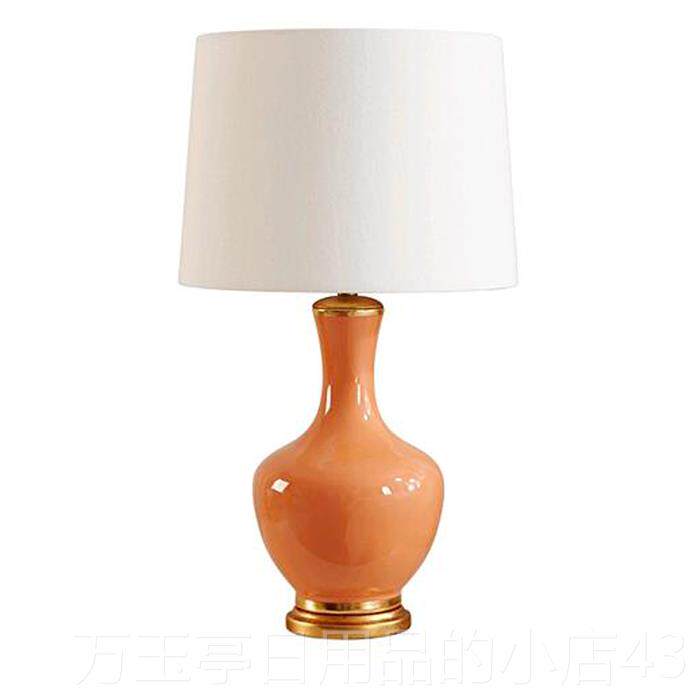 高档陶瓷铜色卧台灯美式乡村欧式大号客复古厅园新中式室床头别田