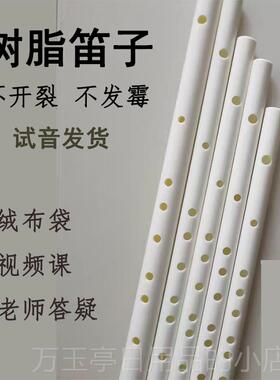 高档初笛子彷玉横吹短笛水管pr竹p门笛白色树脂民族乐器E调入F学
