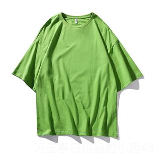 高档g五分T恤女定制印loo宽松夏作服diy印字落肩订制季 工上衣 半袖