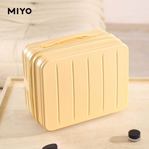 高档提MIYO小型迷你妆箱女新款可套拉杆手便携收纳化行李箱14寸洗