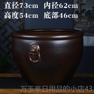 高档陶缸鱼缸客落地特大庭院老式大阳厅台睡莲荷瓷花古法招财养锦