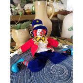 欧微美单 陶瓷手绘脸小丑绸布娃 订造型摆件邮 高档包 瑕特价 无补