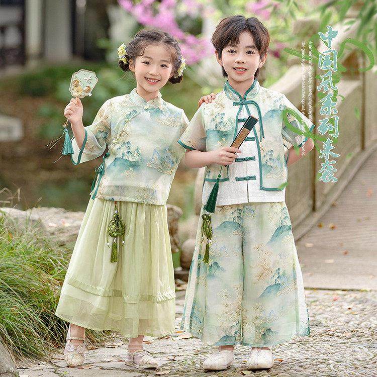 高档儿童上春山舞裙蹈演服小六学生诗歌朗诵班服幼儿园一旗袍表出,童装/婴儿装/亲子装,儿童演出服,淘宝优惠券,粉丝福利购,淘宝优惠卷