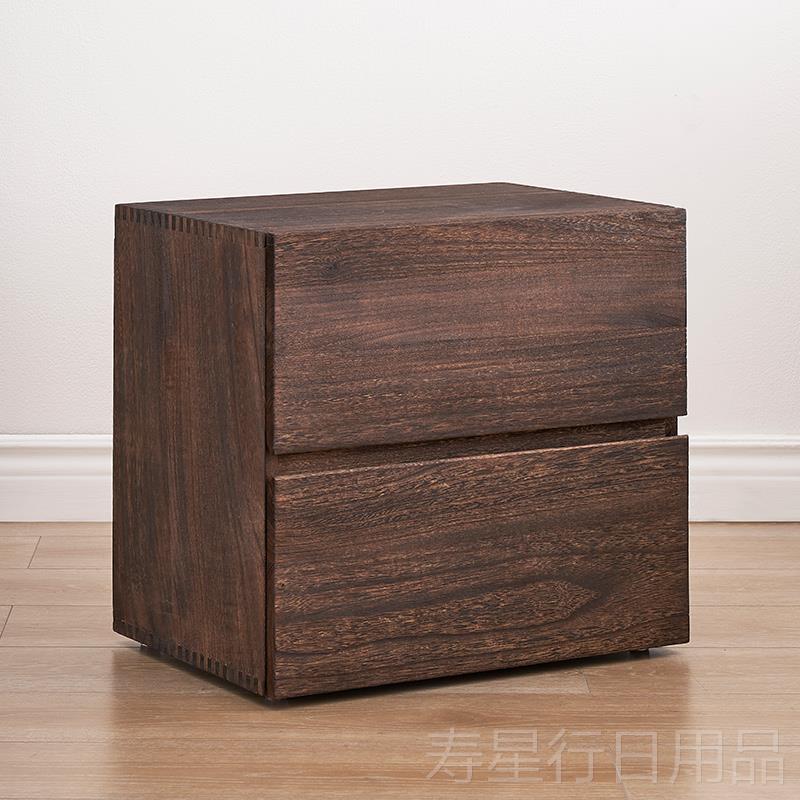 正品木床柜家用卧头室抽屉柜收纳柜现卯代简约床边柜榫储物胡桃实