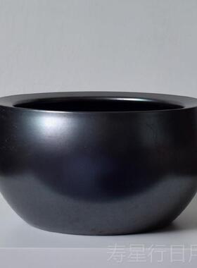 正品景桌德镇陶瓷鱼缸睡莲盆水古面瓷缸黑色大金鱼缸植青城生物缸