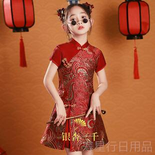 正品女童童旗袍国0潮风224新款秋冬拜服儿礼服中国风气质年唐装演