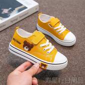 正品 儿童卡通布板春秋洋演出防大臭宝宝小 气2024新款 女鞋 童帆布鞋