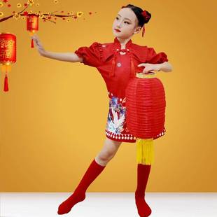 正品欢舞蹈服年元旦新儿喜庆儿乐童演出服元日风中国风服六一演出