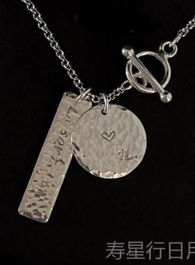 正品说 情侣项链925纯银忆 原创鱼计记星球设刻字字母送女友生日