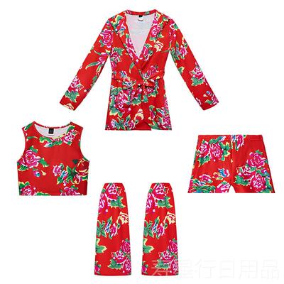 正品女童东台北大花演出中国风装儿童套国潮t走服秀少儿爵士舞服