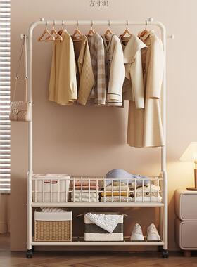 简易晾挂衣架落卧地立式家用移动内室床边衣架服包收纳置物ZAW衣