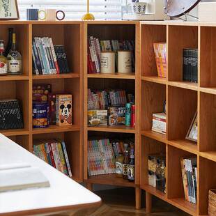 实木转角柜角柜小户型靠GRJ墙三拐角墙置物架多层收角纳架樱桃木