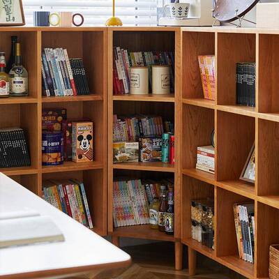 实木转角柜角柜小户型靠GRJ墙三拐角墙置物架多层收角纳架樱桃木