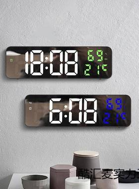 电子钟镜闹大屏数字LED时座面挂钟插sQmK84fn电版钟671