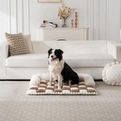 窝升款棋盘格狗狗沙发床加厚防滑宠物垫四季通OPU用U形狗柔级软