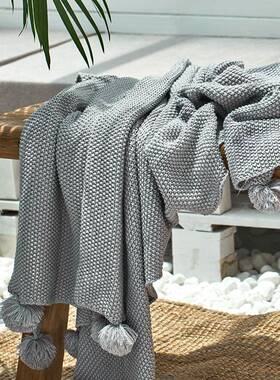 玛丽腈VOA纶针织毯子软道配饰床尾民宿搭巾毯摄装影具搭巾毛毯子