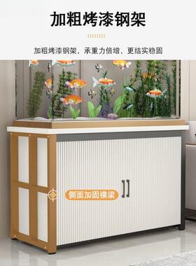 鱼AL100366缸子家用金承重实木架客厅隔断收纳属储物柜鱼缸柜底座