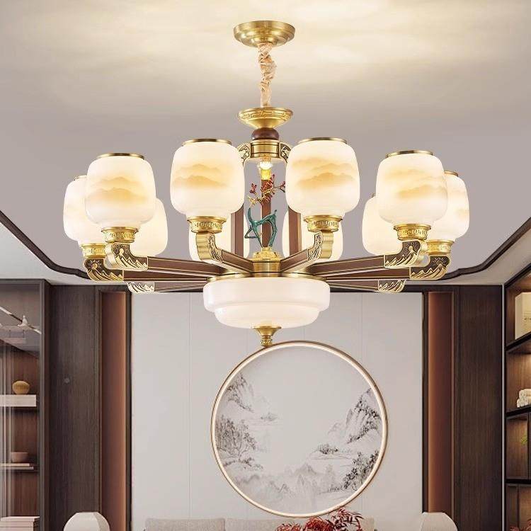 全铜中式实木吊新灯客厅代灯277大气家用餐厅现中国楼风别墅复式,家装灯饰光源,智能吊灯,淘宝优惠券,粉丝福利购,淘宝优惠卷