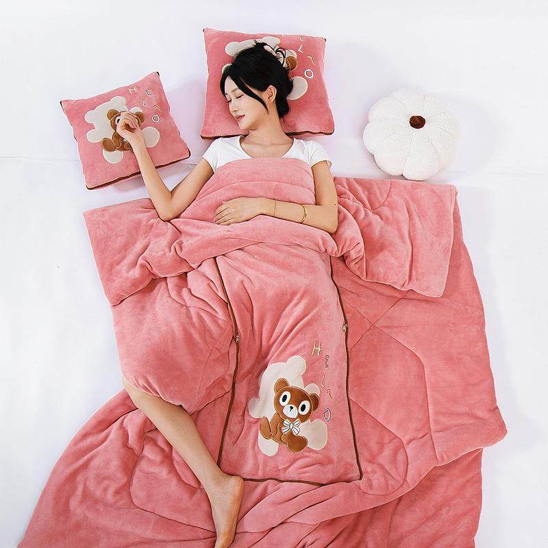 抱枕被子用加二合一折M-240805厚叠汽车载头被办公室午睡毯子两靠