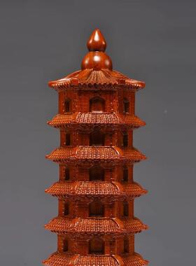 九花梨实木质tq-1103昌塔摆玄件层文雕刻9层关办公装饰送老师学生