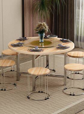 GYQ加厚店圆大可桌面实木圆桌子台面家用酒折叠杉木圆桌面板圆形