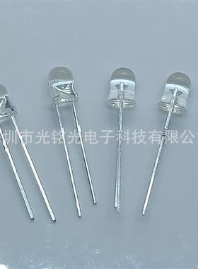 F4/4mm白珠发蓝短UXA脚LED发光二极管圆头直插冰灯颜色支持定作