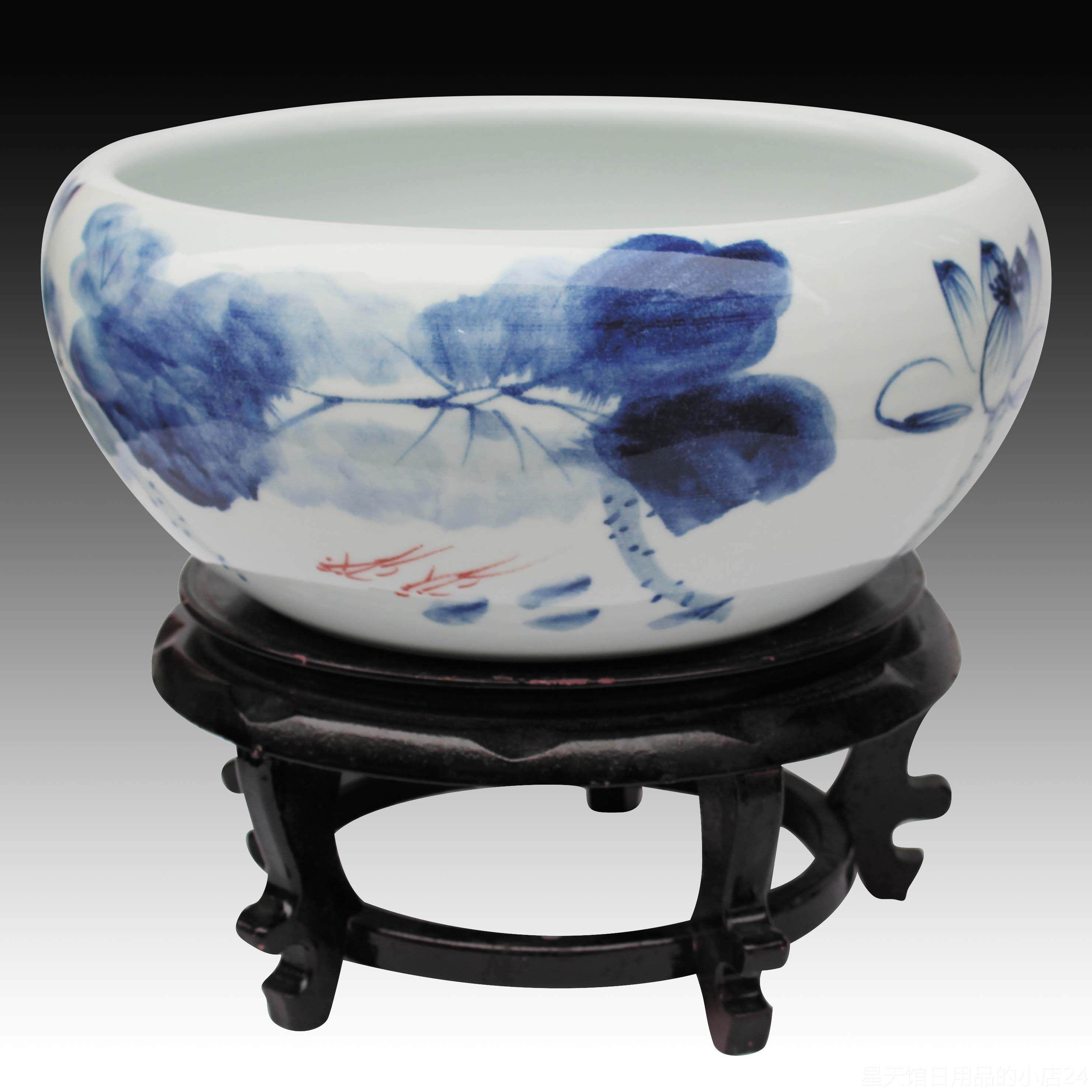 正品鱼缸景德镇陶瓷小碗写意手绘小鱼缸荷花盆睡莲盆莲乌龟厅缸客,宠物/宠物食品及用品,桌面缸,淘宝优惠券,粉丝福利购,淘宝优惠卷