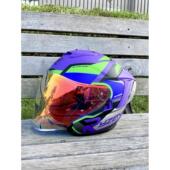 正品 Ryzen托车头盔男初号机女士冬四分之通三盔机车半四摩盔双镜