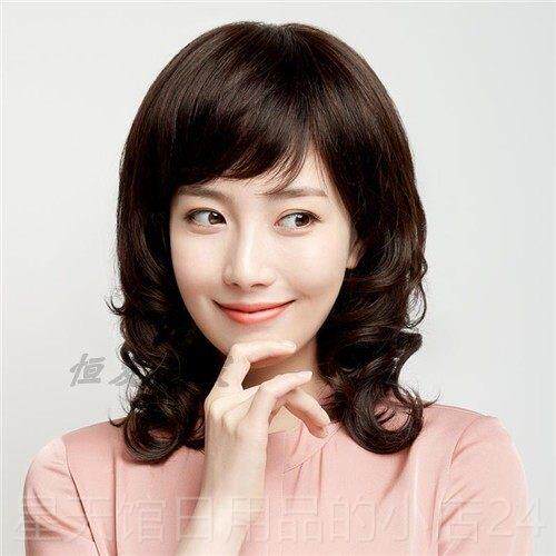 正品中假发女中长卷发大波长发发披肩老浪年妈妈真发套全头女自然