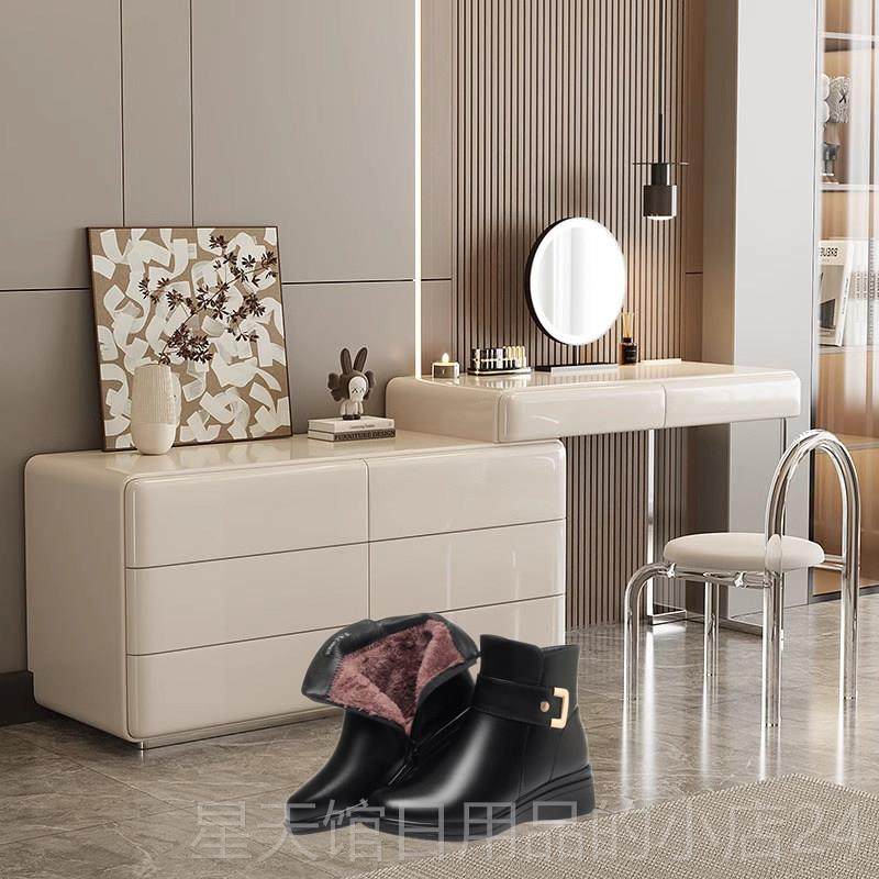 正品冬新款羊毛女短滑靴真皮妈妈鞋中季老年坡跟中跟加绒棉保暖防,女鞋,时装靴,淘宝优惠券,粉丝福利购,淘宝优惠卷