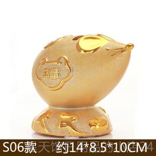 正品陶瓷情侣金鸡摆件公鸡金母鸡存钱罐家金居装饰品兔子大鼠号吉