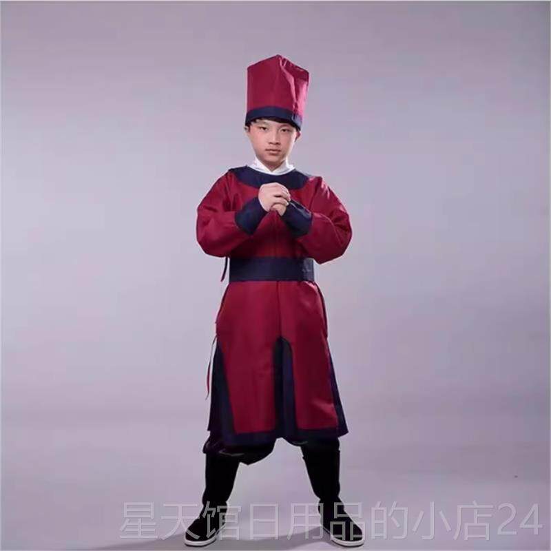 正品元旦卫儿童演制出服明古装衙役服装男童捕古快侍官兵代轿夫飞