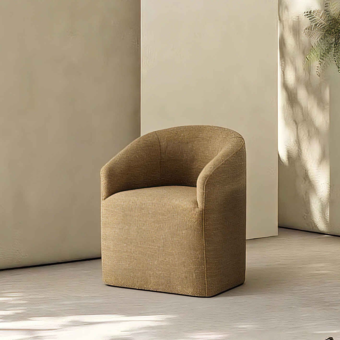 法式360°旋转布艺单人沙发椅