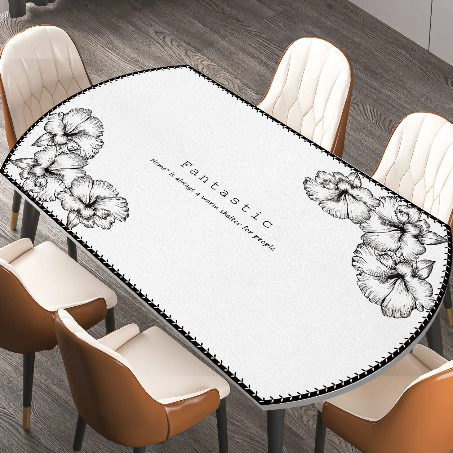 椭圆形餐桌垫防油防水防烫免洗硅胶桌面保护垫轻奢高级感餐桌桌布