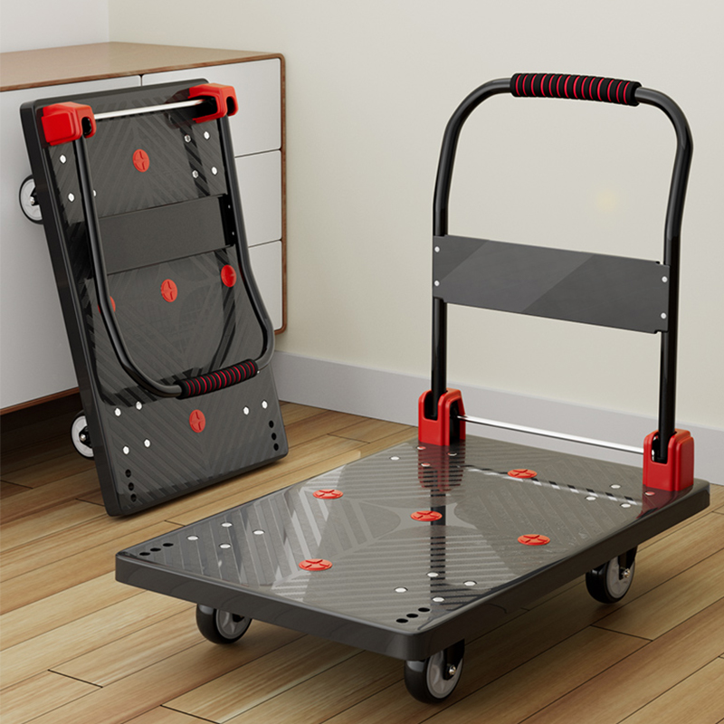 小推车拉货手推车搬运车家用平板车拖车折叠便携小拉车快递手拉车