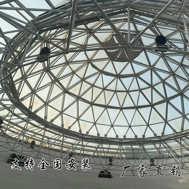 大型酒店商场圆顶异型玻璃顶温室FSS遮阳帘FCS电动遥控天棚挡雨