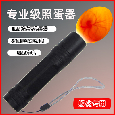 照蛋器孵化机可充电LED手电小型验蛋机芦丁鸡蛋受精率照蛋灯