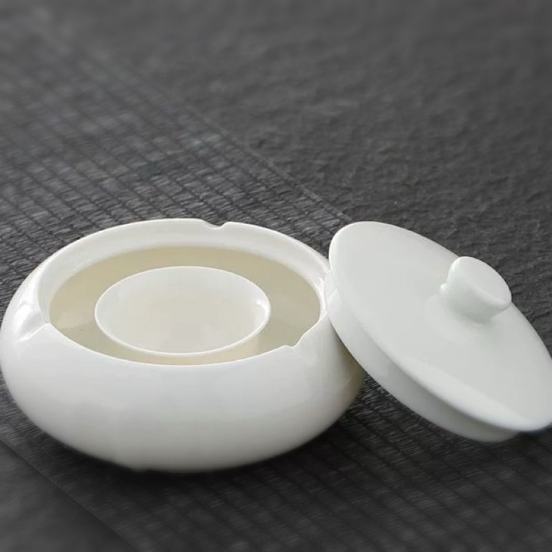 陶瓷不干墨火锅砚台带盖文房四宝书法用品墨碟墨盘笔洗墨碗墨池