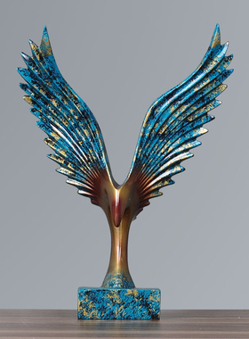 大鹏展翅小摆件家居酒柜老鹰装饰品办公室玄关大展宏图艺术雕塑品