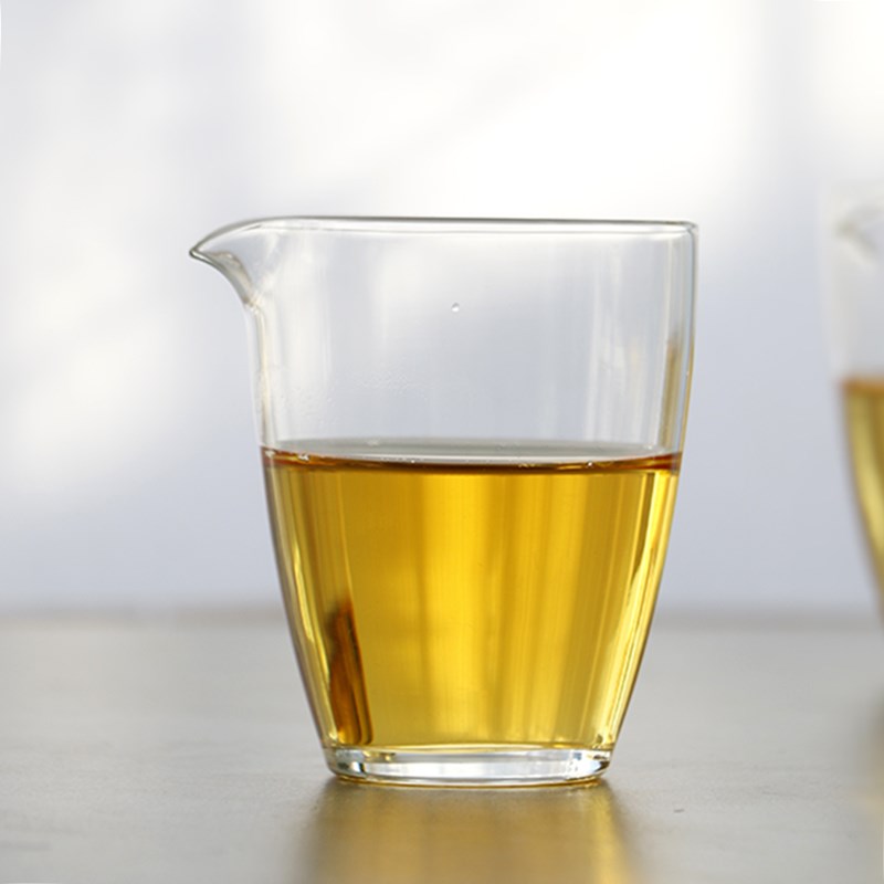 谈得来 试泉玻璃公道杯耐热高硼硅断水好可加热透明观赏茶汤200ml