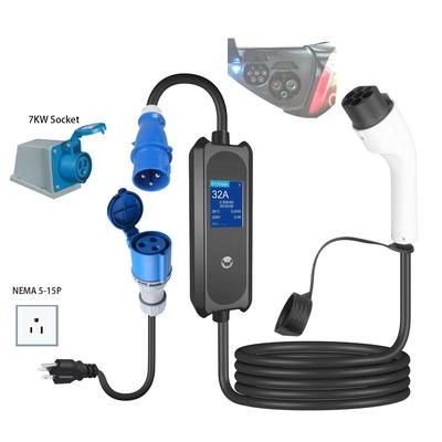210G套装+CEE母座国标GBT新能源汽车家用交流便携式充电枪套装7KW