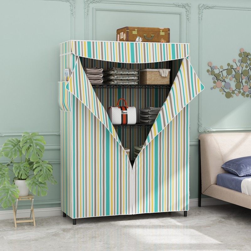 牛津布衣柜全钢架钢管加厚金属接口多层防水防尘卧室收纳简易衣橱,收纳整理,衣物收纳柜/简易衣橱,淘宝优惠券,粉丝福利购,淘宝优惠卷