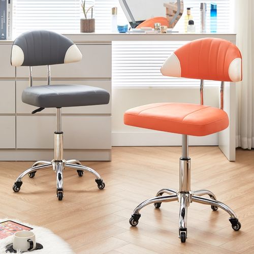 美容凳子美容院专用升降大工椅滑轮凳子理发店美甲师靠背椅可升降