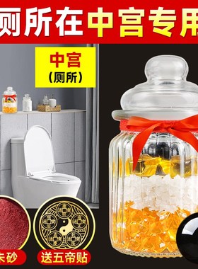 厕所在中宫专用安忍水2024玻璃瓶六帝安仁水瓶水晶球铜钱家居摆件