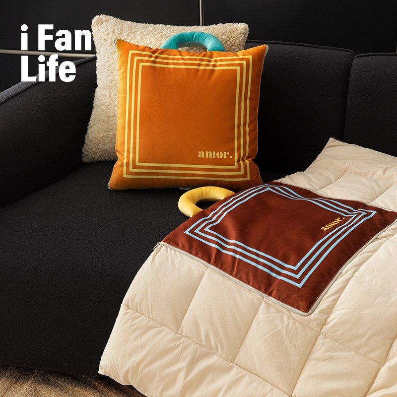 范店西海岸中古风抱枕被子两用午睡毯子二合一车载枕头办公室靠垫