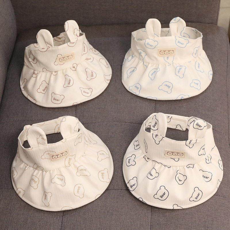 婴儿帽子夏季薄款空顶遮阳帽可爱宝宝大帽簷防晒帽婴幼儿挡脸凉帽