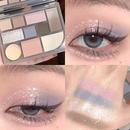 淡颜天菜综合盘 眼影腮红高光修容一体盘蓝色哑光大地色2024新款