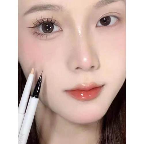 双头卧蚕笔阴影笔眼线 线液笔提亮二合一两用高光卧蝉不晕染防水